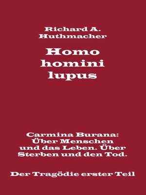 cover image of Homo homini lupus. Der Tragödie erster Teil